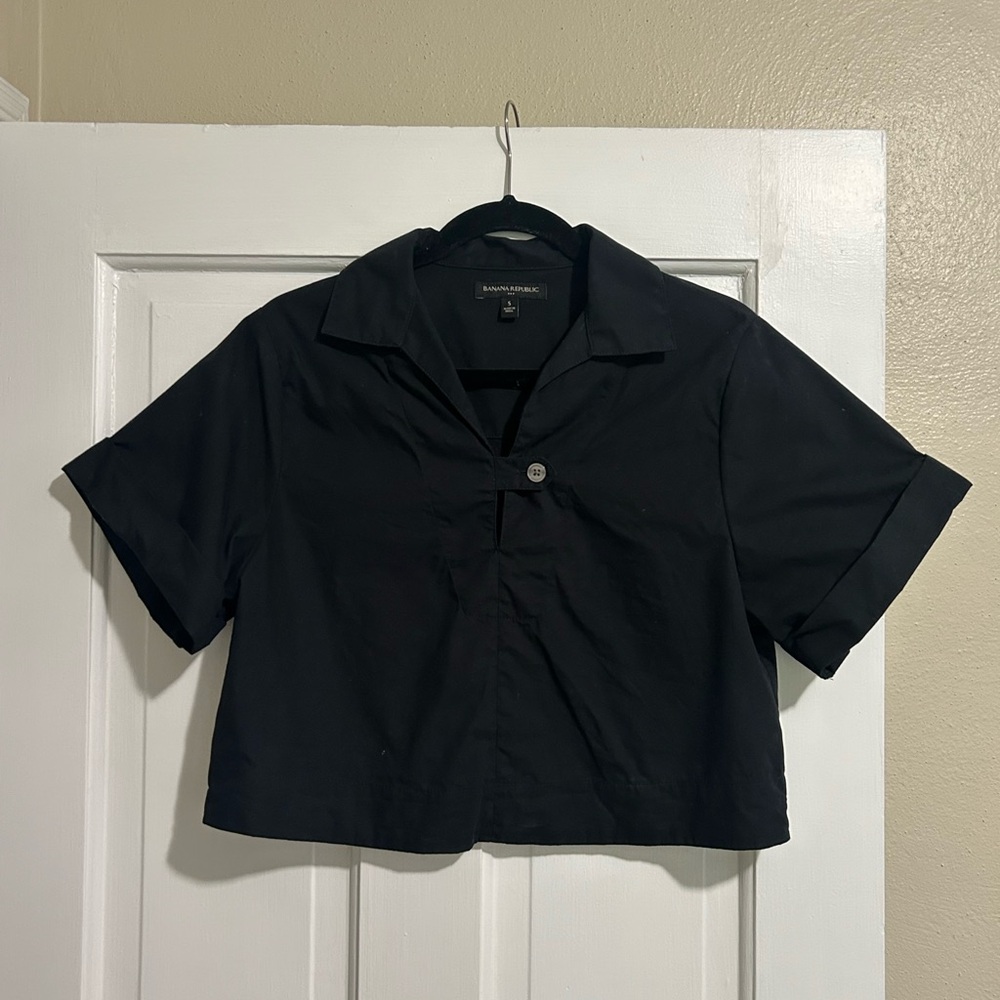 Black Short Sleeve Cropped Jacket